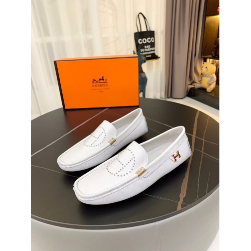Replica Hermes Leather Shoes For Men #857565 $72.00 USD for Wholesale