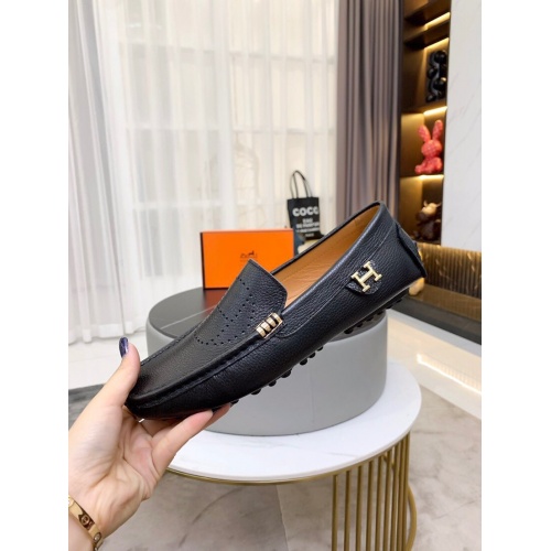 Replica Hermes Leather Shoes For Men #857567 $72.00 USD for Wholesale