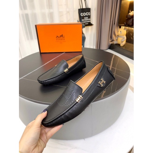Replica Hermes Leather Shoes For Men #857567 $72.00 USD for Wholesale