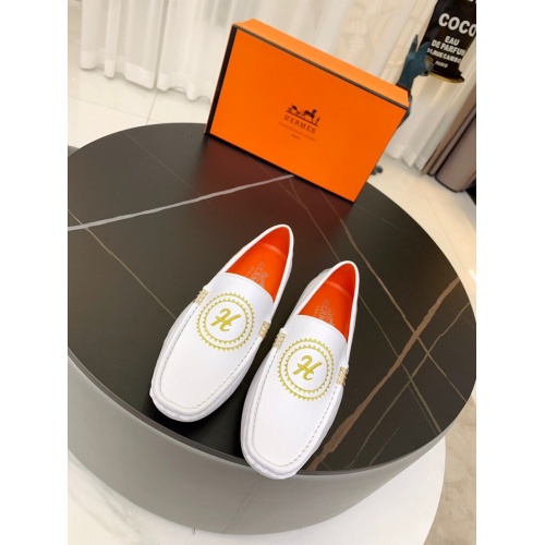 Replica Hermes Leather Shoes For Men #857568 $72.00 USD for Wholesale