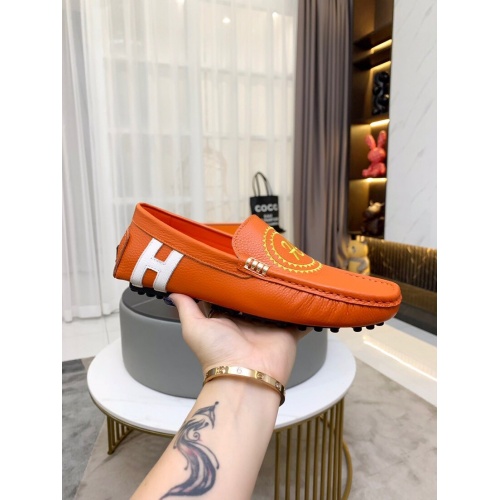 Replica Hermes Leather Shoes For Men #857570 $72.00 USD for Wholesale