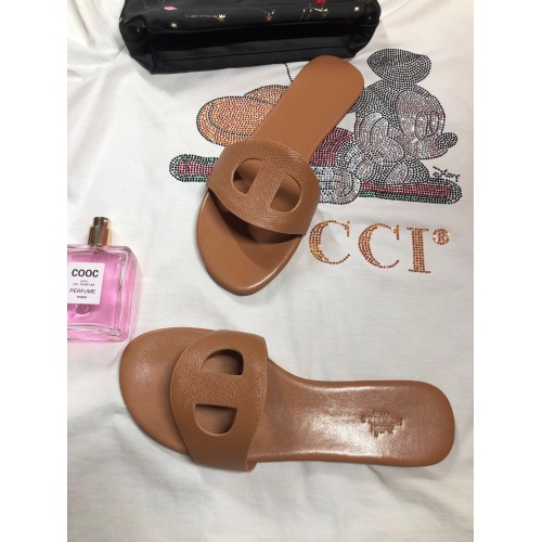 Replica Hermes Slippers For Women #857718 $52.00 USD for Wholesale