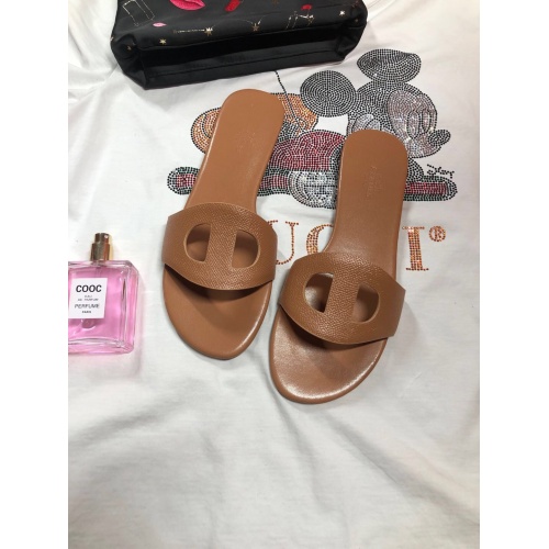 Replica Hermes Slippers For Women #857718 $52.00 USD for Wholesale