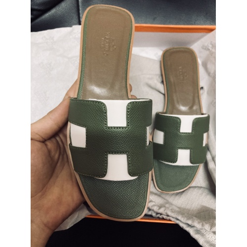 Replica Hermes Slippers For Women #857741 $52.00 USD for Wholesale