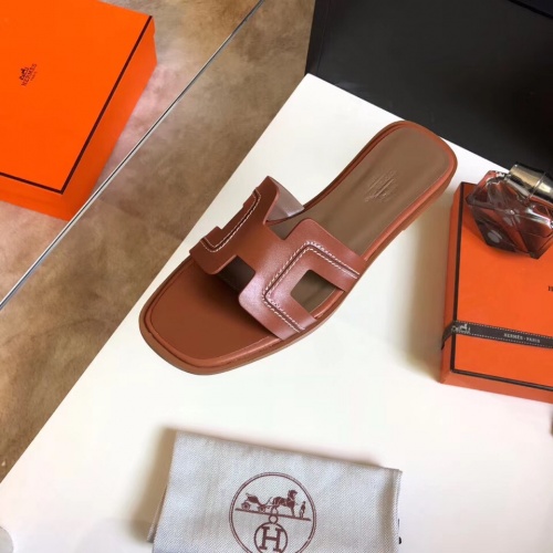 Replica Hermes Slippers For Women #857763 $60.00 USD for Wholesale