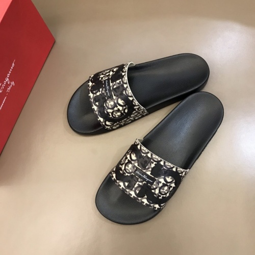 Replica Ferragamo Slippers For Men #858160 $45.00 USD for Wholesale