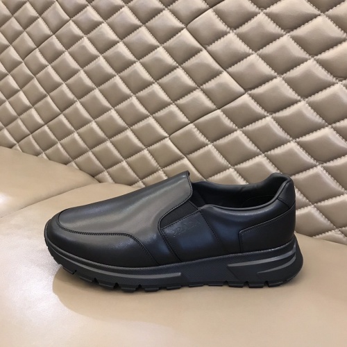 Replica Prada Leather Shoes For Men #858163 $76.00 USD for Wholesale