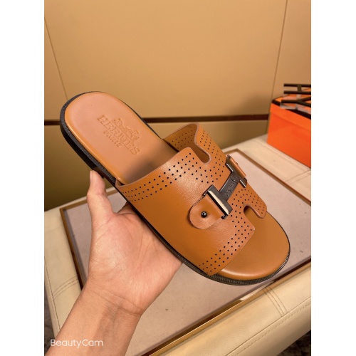 Replica Hermes Slippers For Men #858333 $48.00 USD for Wholesale