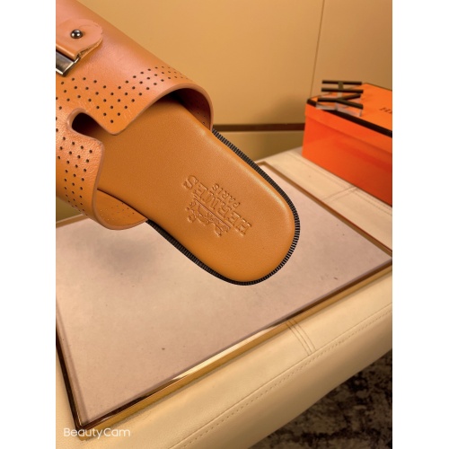 Replica Hermes Slippers For Men #858333 $48.00 USD for Wholesale