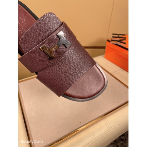 Replica Hermes Slippers For Men #858334 $48.00 USD for Wholesale