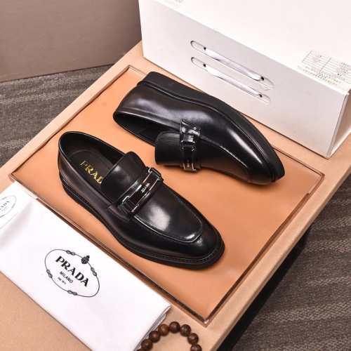 Replica Prada Leather Shoes For Men #858406 $122.00 USD for Wholesale