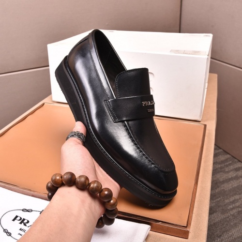 Replica Prada Leather Shoes For Men #858407 $122.00 USD for Wholesale
