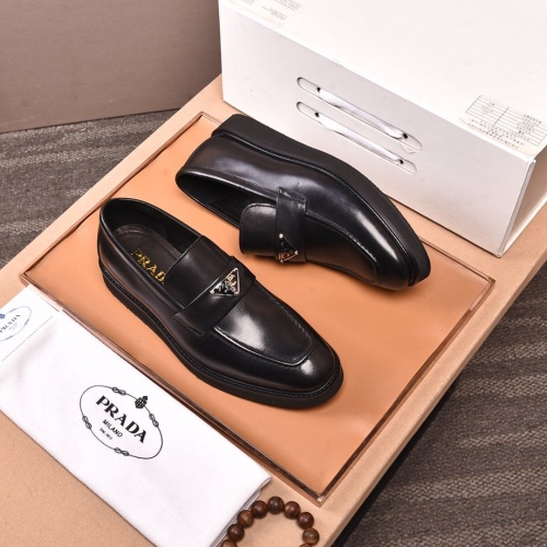 Replica Prada Leather Shoes For Men #858408 $122.00 USD for Wholesale