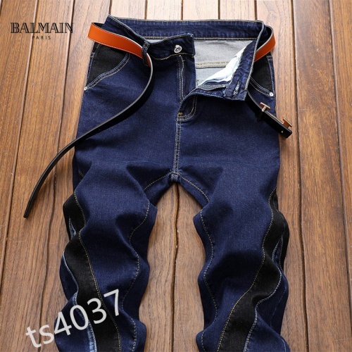 Replica Balmain Jeans For Men #858438 $48.00 USD for Wholesale