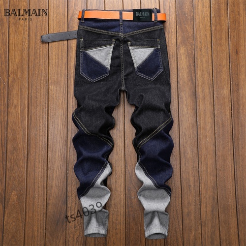 Replica Balmain Jeans For Men #858439 $48.00 USD for Wholesale