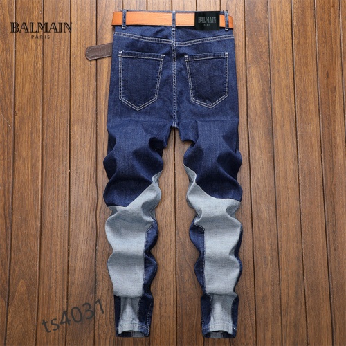 Replica Balmain Jeans For Men #858440 $48.00 USD for Wholesale