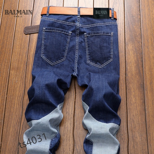 Replica Balmain Jeans For Men #858440 $48.00 USD for Wholesale