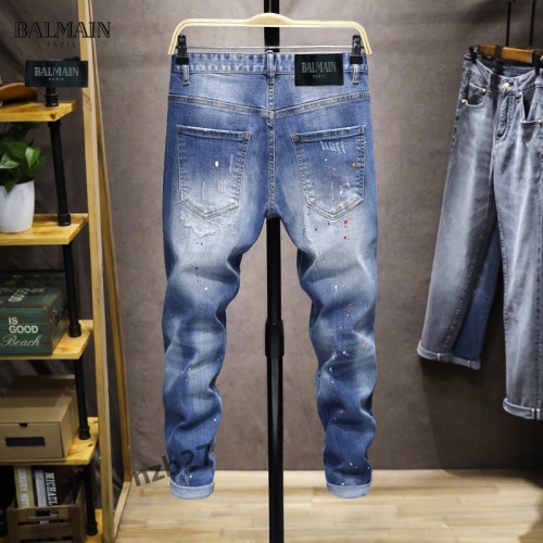 Replica Balmain Jeans For Men #858442 $48.00 USD for Wholesale