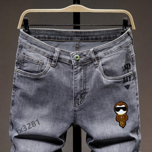Replica Fendi Jeans For Men #858466 $40.00 USD for Wholesale