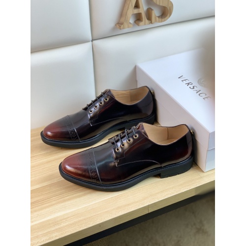 Replica Versace Leather Shoes For Men #859218 $108.00 USD for Wholesale