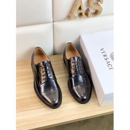 Replica Versace Leather Shoes For Men #859220 $108.00 USD for Wholesale