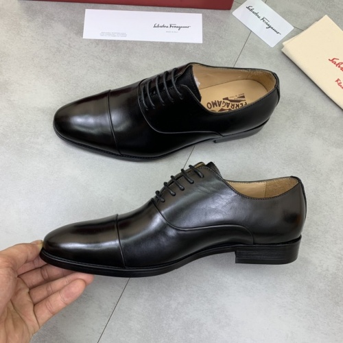 Replica Ferragamo Leather Shoes For Men #859314 $88.00 USD for Wholesale