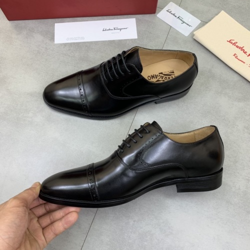 Replica Ferragamo Leather Shoes For Men #859321 $88.00 USD for Wholesale