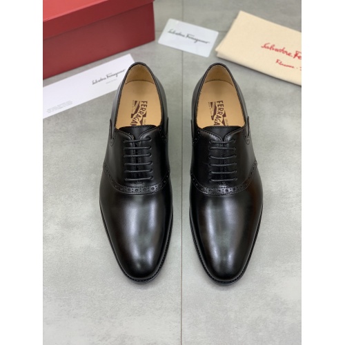 Replica Ferragamo Leather Shoes For Men #859323 $88.00 USD for Wholesale