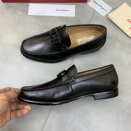 Replica Ferragamo Leather Shoes For Men #859324 $85.00 USD for Wholesale