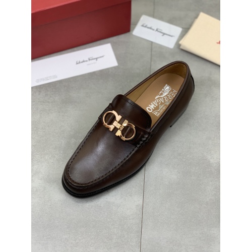 Replica Ferragamo Leather Shoes For Men #859325 $85.00 USD for Wholesale