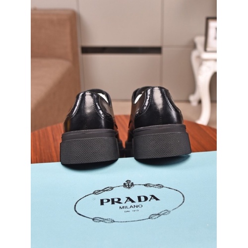 Replica Prada Leather Shoes For Men #859358 $85.00 USD for Wholesale