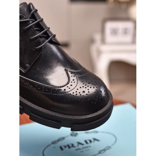 Replica Prada Leather Shoes For Men #859358 $85.00 USD for Wholesale