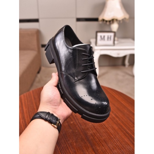 Replica Prada Leather Shoes For Men #859359 $85.00 USD for Wholesale