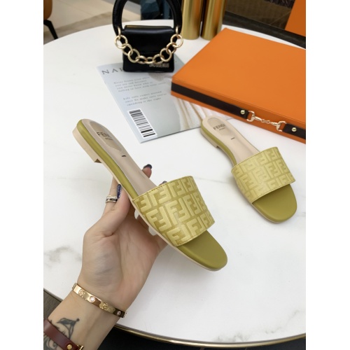 Replica Fendi Slippers For Women #859379 $73.00 USD for Wholesale