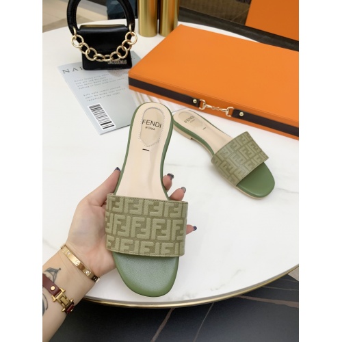 Replica Fendi Slippers For Women #859382 $73.00 USD for Wholesale
