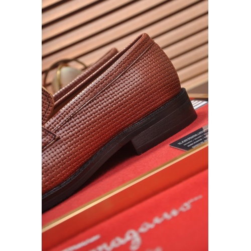 Replica Ferragamo Leather Shoes For Men #859556 $82.00 USD for Wholesale