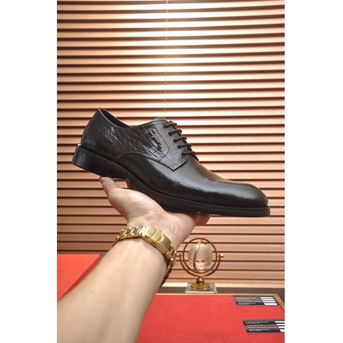Replica Ferragamo Leather Shoes For Men #859557 $82.00 USD for Wholesale