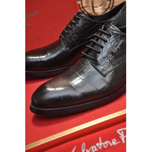 Replica Ferragamo Leather Shoes For Men #859557 $82.00 USD for Wholesale