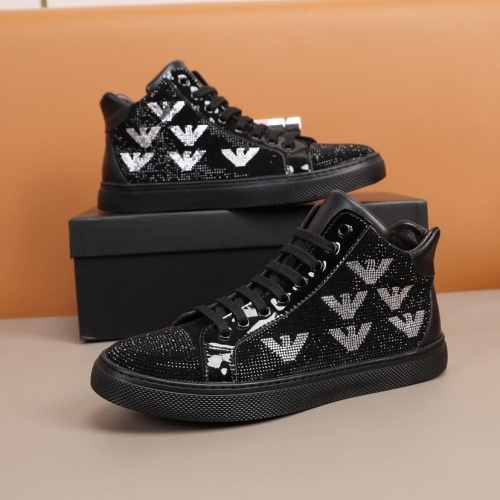 Armani High Tops Shoes For Men #859588 $96.00 USD, Wholesale Replica Armani High Tops Shoes