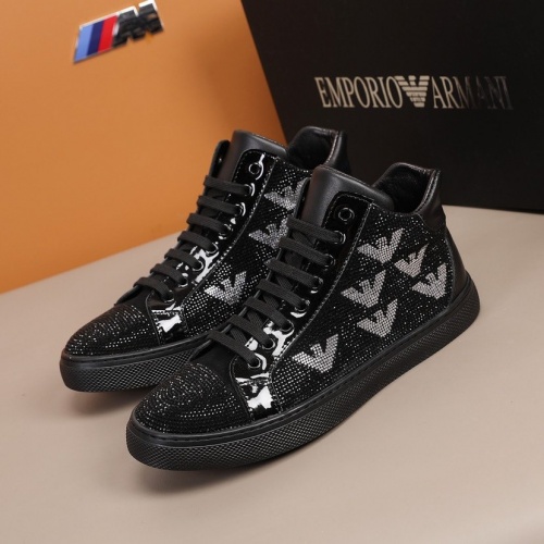 Replica Armani High Tops Shoes For Men #859588 $96.00 USD for Wholesale
