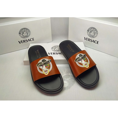 Replica Versace Slippers For Men #861273 $40.00 USD for Wholesale