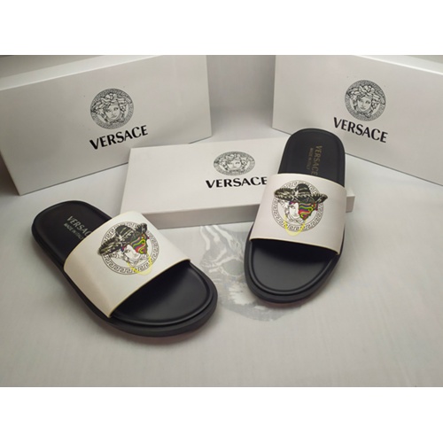 Replica Versace Slippers For Men #861275 $40.00 USD for Wholesale