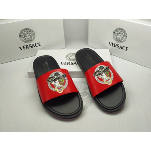 Replica Versace Slippers For Men #861276 $40.00 USD for Wholesale