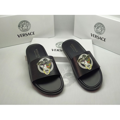 Replica Versace Slippers For Men #861277 $40.00 USD for Wholesale