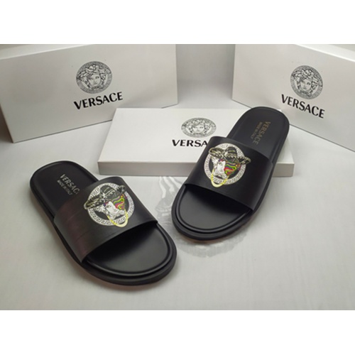Replica Versace Slippers For Men #861277 $40.00 USD for Wholesale