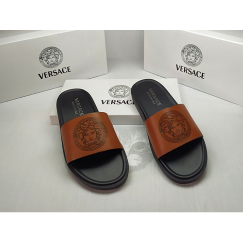 Replica Versace Slippers For Men #861278 $40.00 USD for Wholesale