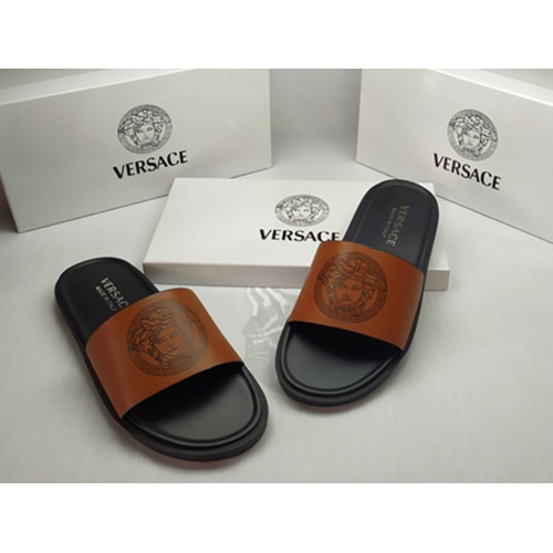 Replica Versace Slippers For Men #861278 $40.00 USD for Wholesale