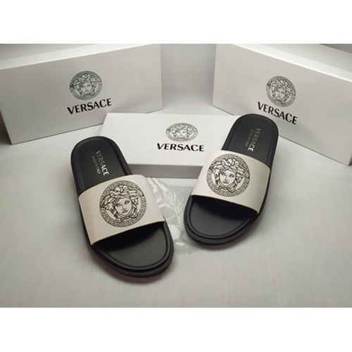 Replica Versace Slippers For Men #861280 $40.00 USD for Wholesale