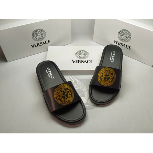 Replica Versace Slippers For Men #861281 $40.00 USD for Wholesale