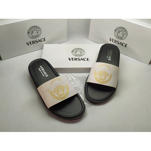 Replica Versace Slippers For Men #861285 $40.00 USD for Wholesale